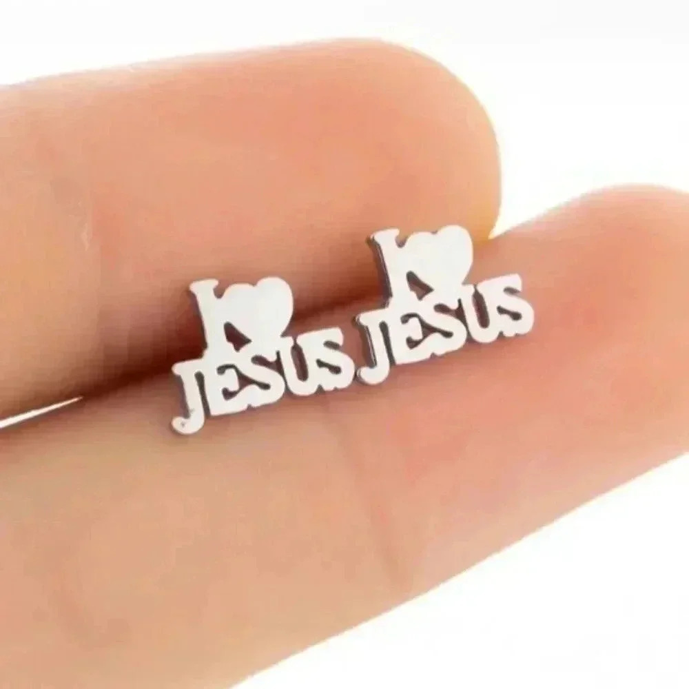 I love Jesus hot Stainless steel Earring